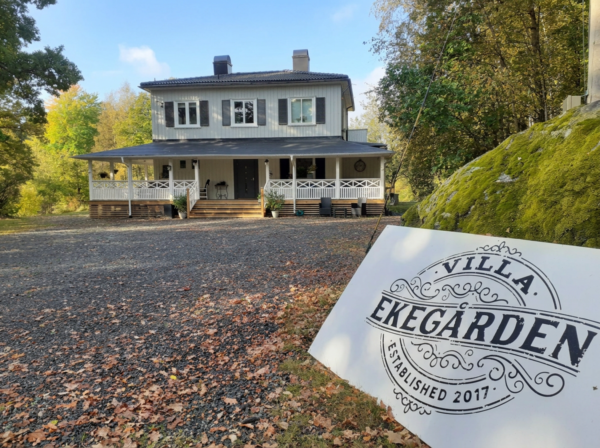 Villa Ekegårdens exteriör i vackert väder i Landvetter, där Bonusmammans dag hålls